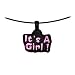 Handcrafted Dichroic Glass It's A Girl Black Wire Choker