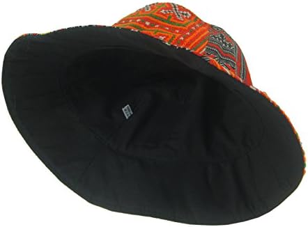 Colorful Hippie Bucket Hat, Embroidered Tribal Style (Hippy hat 8)