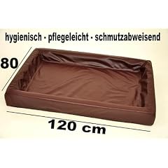 Hundebett "Bj�rn" Kunstlederoptik - 120x80 cm - braun - sauber und pflegeleicht - optimaler Schutz gegen Milben, Fl�he + Zecken - 30367