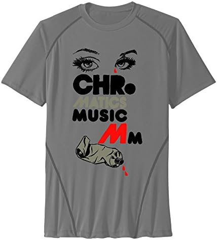 Polyester CHROMATICS Music Silver Foil Transfer Men's Athletic All Sport Training T-Shirt