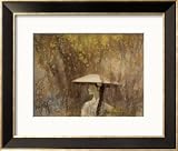 Woman in Spring Rain World Culture Framed Art Poster Print by Yunlan He, 24x20