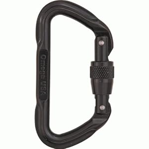 Omega Pacific Lite D Screw-Lock Carabiner Black One Size