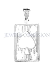 14K White Gold Playing Cards, Ace Of Spades Pendant