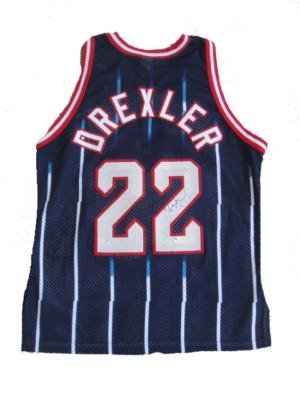 Clyde Drexler Signed Jersey - GLOBAL - Autographed NBA Jerseys