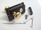 Ironmongery World Traditional Old Victorian Style Rim Door Lock Knob Handle S... by Ironmongery Worl