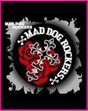 MAD DOG ROCKERSパンク☆ロック系缶バッジ：クロス・3ローズ 赤(レッド)