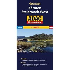 ADAC Urlaubskarte K�rnten, Steiermark West 1:150.000: Register: Legende, Citypl�ne, Stadtinfo, Ortsregister. Karte: Sehensw�rdigkeiten, Natur- und Nationalparks, landschaftlich sch�ne Strecken