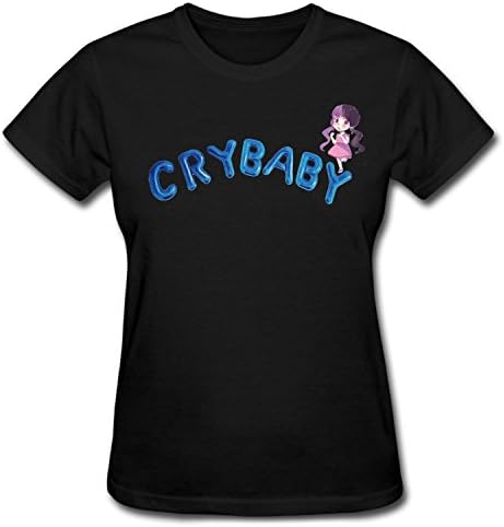 QANG Women's Melanie Martinez Cry Baby Cotton Stylish T Shirts black S