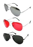 Classic 51mm Color Aviator Sunglasses Chrome Frame