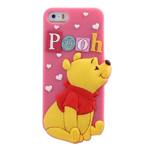 JBG Cute 3D Cartoon Soft Silicone Back Case Cover Protective for iPhone 5 / 5S Winnie the Pooh