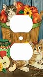 Cats in Apple Basket Decorative Outlet Cover
