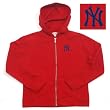 New York Yankees MLB Girls "Lucky" Full Zip Hooded Jacket (Dark Red)