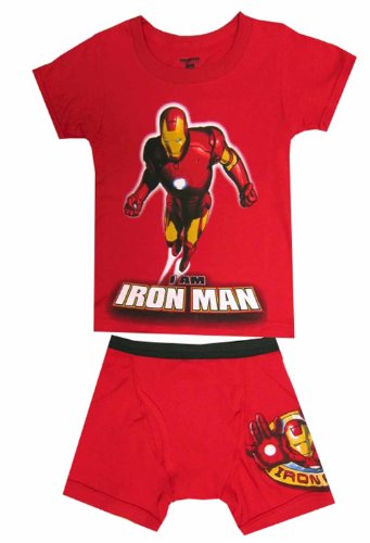  Marvel Comics - Iron Man Red Boxer Brief - Tee Shirt Set for boys