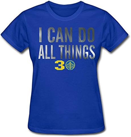 Women's Cool Warriors Curry #30 I Can Do All Things Short Sleeve T-Shirt medium blue XL