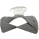 スリップ止め加工済 スリムハンガー 10本組 グレー(NON SLIP HANGER/ノンスリップハンガー)