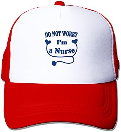 Perfect Two Tone Industrial Coloring Mens Do Not Worry I'm A Nurse Novelty Printing Caps Red