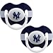 New York Yankees Navy Blue-White Striped 2-Pack Team Logo Pacifiers