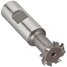 Niagara Cutter TS109 T-Slot Shank Type Cutter, High Speed Steel, Uncoated (Bright), Weldon Shank, 10 Helix Angle, 1" Cutter Diameter, 8 Tooth, 5/32" Width