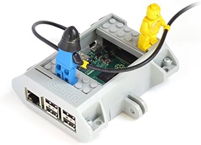 LEGO compatible SmartiPi Raspberry Pi B+ or Pi 2 model B w/ camera case and GoPro screw in mount - Gray