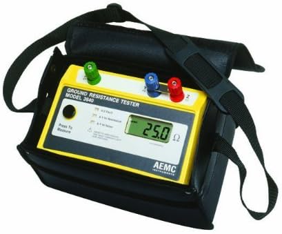 AEMC 3640 3-Point Digital Ground Resistance Tester, 2000 Ohms Resistance, 10mA Current by AEMC