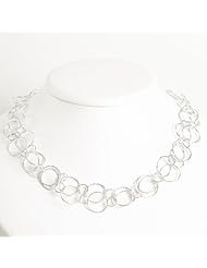 Genuine .925 Sterling Silver Fancy Round Link Necklace. 100% Satisfaction Guaranteed.