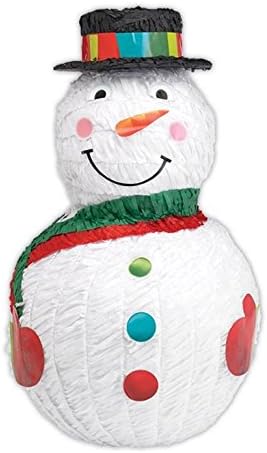 amscan Party City Christmas Snowman Pinata, Party Supplies, 11” x 17”