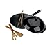 High Quality Typhoon Carbon Steel Lid Gloss Black Non-Stick Wok Set, 30cm/12inch - 5 Pieces