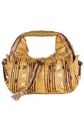 Yellow Faux Leather Shoulder Bag: Yellow Shoulder Bag