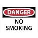 NMC D79EB OSHA Sign, Legend "DANGER - NO SMOKING", 14" Length x 10" Height, Fiberglass, Black/Red on White
