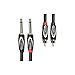 Roland RCC-10-2R28 | 120 Inch Low Capacitance Interconnect 1/4 To RCA Insert Splitter Dual Jack Black Series Heavy Duty Instrument Cable