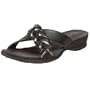 Dockers Women's Sutton Sandal,Black/Pewter Leather,10 M US