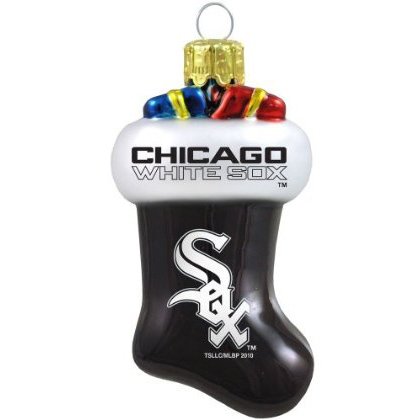 Chicago White Sox Blown Glass Stocking Christmas Tree Ornament
