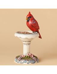 Home: Jim Shore Cardinal on Birdbath Figurine 6.5"H - Enesco