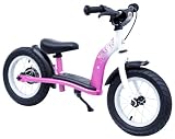 bike*star 30.5cm (12 Inch) Kids Learner Balance Beginner Run Bike Classic - Pink & White
