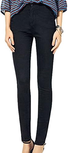 UPER FEET Women's Fashion High Rise Slim Fit Stretch Pencil Denim Jeans Pants Black 26