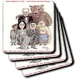 Londons Times Funny Panel Hollywood Cartoons - Grizzly Adams Family - Coasters