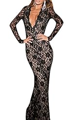 Girls Sexy V-neck Lace Mermaid Fall Polyester  Dress