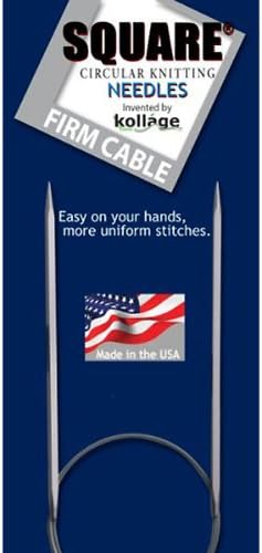 Kollage Yarns Square Circular 40 inch (101cm) Knitting Needle Firm Cable Size US 1.5 (2.5mm)