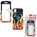 Black with Yellow and Red Hot Flames Fire Design Snap-On Cover Hard Case Cell Phone Protector for Samsung M800 Instinct