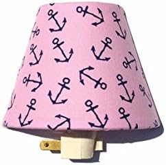 Navy Blue Anchor on Pink Night Light
