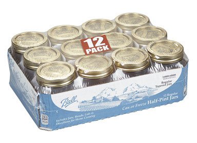 Jarden 60000 Ball 1/2-Pint Mason Jars,  12 Pack