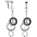 Handcrafted Austrian Cosmic Hematite Circular Clip Earrings