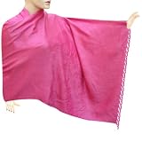 Fuschia Soft Cotton Head Scarf Stole For Her In Self Design From India (Free Shipping) Stle0100r