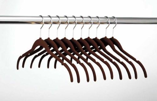 ULTRA-SLIM VELVET SHIRT HANGERS - SET OF 10- CHOCOLATE BROWN