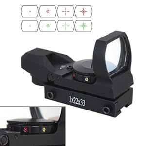 Cvlife 1x22x33 11mm Tactical Air Rifle Multi Reticle 4 Red Dot Sight Scope Dovetail Mounts