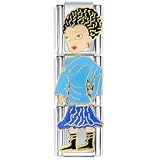 Brunette In Blue Outfit Multilink Italian Charms Bracelet Link