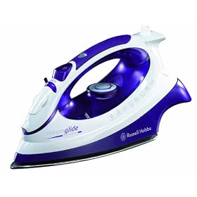 Russell Hobbs 14995 Steamglide Professional Iron in White and Purple, 2400 W  Steam Tip