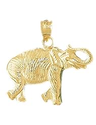 Dazzlers Solid 14k Gold Elephant Charm Pendant Available in three colors from jewelsberry (weights: 2.5 grams only)