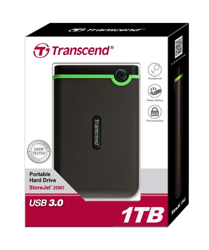 Transcend USB3.0/2.0 2.5インチ ポータブルHDD 耐衝撃 M3シリーズ 1TB 3年保証 TS1TSJ25M3