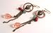 Ladies fashion earrings brass and copper coloured metal with hoop and bead design 1144 - for pierced ears